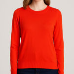 ASOS Lightweight Crewneck Sweater Orange Sz 12 Photo 0
