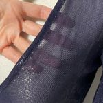 & Other Stories & Other Stories Sheer Metallic Long Sleeve Midi Wrap Dress Navy Blue Size 2 Photo 8