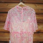 Mac Duggal 9148 Womens Pink Flounce Sleeve Floral Embellished Dress Photo 12