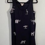 Vintage Connie Choi Women's Black Safari Animals Sleeveless Shift Dress Size S Photo 0