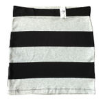 Gap New Mini Pencil Skirt XS 0 2 Black Gray Rugby Stripe Cotton Jersey Bodycon Photo 0