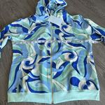 Hill House The Allie Zip Up Hoodie Womens Small Ocean Kaleidoscope Blue Photo 7