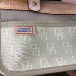 Dooney & Bourke Dooney Bourke Small DB Tassel Zip Top Tote Sand Tan Canvas Saddle Tan Leather Photo 10