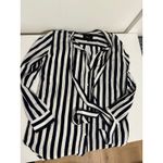 Rails $198  Collette Tie Neck Button Down Shirt - Navy Stripe - Medium Photo 3