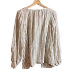 Elizabeth and James  stripe puff sleeve cotton blouse Photo 2