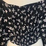 BP Vintage Floral Lace Ruched Sweetheart Long Sleeve Top Black XL Romantic Core Photo 5