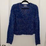 Cloud Ten Blue Rainbow Polkadot Crochet Sweater Photo 0