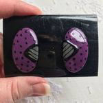 Vintage 80s New Old Stock Purple Mod Dot Earrings Purple Photo 5