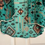 Karlie Womens Small Sheer Kimono Aztec Print Open Front Roll Tab Sleeve Photo 6