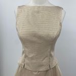 Vintage 90s Evening Gown Full Skirt Iridescent Organza High Neck Metallic Gold Size XS Photo 2