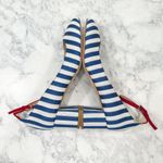LK Bennett Hadley Blue White Striped Closed Courts Heels Size 9 Photo 4