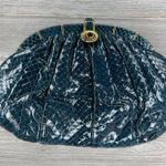 Judith Leiber Python Evening Bag medium clutch cross body purse blue w/ clasp Photo 15