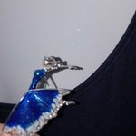 Elegant crystal ballet dancer blue brooche Photo 0