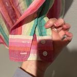 J.Crew  Linen Classic Fit Rainbow Striped Long Sleeve Shirt Photo 8