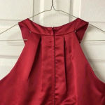 David's Bridal David’s Bridal Maroon Wine Halter Bridesmaid Dress Ruched Boddess Photo 6