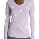 Sundry  Womens Purple Lavender Lilac Star Print Long Sleeve T-Shirt Photo 0