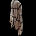 Mud Pie Plaid Scarf Wrap Shawl Cape Cardigan One Size White & Black 72X29.5 NEW Photo 5