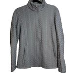 Boston Traders  Gray Cable Knit Fleece Full Zip Up Jacket Sz Medium Photo 0