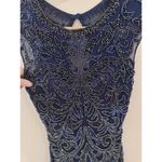 Primavera Couture Fitted Mesh Navy BlueBeaded Dress Sz 10 Prom Formal Homecoming Blue Photo 9