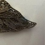 Anthropologie Filagree Layered Feather Pendant Pair in Gold Tone Metal Photo 2