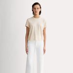 Everlane The Box Cut Tee in Essential Cotton in Heathered Oat, Size Medium Photo 1