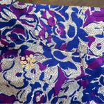 Anthropologie  Fei Floral Silk Pencil Skirt Sequin Blue Purple 8 Photo 8