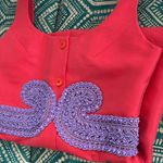 Carven Mikado Beaded Polyester Silk Pink and Purple Mini Dress Pockets Size 36 Photo 13