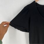 Nation Ltd Mallory Black Cotton V-Neck Flutter Sleeve Shift Dress Size M Photo 3