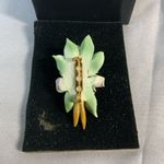 Vintage Porcelain Floral Bouquet Brooch Pin W/ Box Pink Photo 2