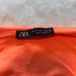 ZARA  Neon Orange Bodysuit Small Spaghetti Strap High Cut One Piece Photo 5