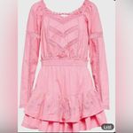 Love Shack Fancy Pink Sanaya Tiered Lace Long Sleeve Mini Dress XS Photo 4