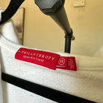 n:philanthropy N philantrophy white hooded long zip‎ up oversized distressed hem size XS Photo 3