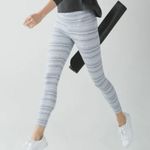 Lululemon High Times Pant Cyber Stripe Silver Fox High Rise 4 Gray White Stripe Photo 12
