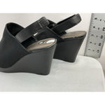 Dress Barn Womans  Sandals 7.5 M Open Toe Sling Back Black Elastic Wedge Heel Photo 3