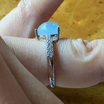 Genuine Aquamarine Sterling Silver Heart Ring Size 6 Photo 2