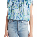 Ramy Brook  Katie Blouse in Blue Quartz Size Small Photo 0