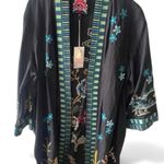 Johnny Was extremely heavily embroidered CELINA LINEN KIMONO COAT NWT RARE Photo 6