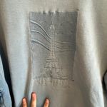 France Souvenirs Paris Eiffel Tower Graphic Sweatshirt Womens Size XL Blue Photo 2