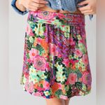 Natural Life  Live-In-It Knit ButterSoft Floral Mini Skirt Pink Multicolor S NWT Photo 1