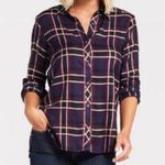 Michael Stars Evereve Passport Plaid Flannel Button Down Shirt Large Blue Red Photo 0