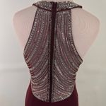 TLC Say Yes To The Prom Maroon Halter Bling Rhinestone Dress Size 5 Purple Photo 7
