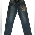 Sam Edelman Mary Jane Embroidered High Rise Straight Crop Jean Harlin Photo 1