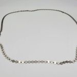 Silver Tone Flat Round Disc Linked Chains Layering Necklace Mod Disco Funky Photo 6
