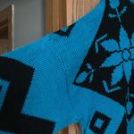 Stefano Vintage  International One Size Fits All Black and Blue Cow Neck Sweater. Photo 2