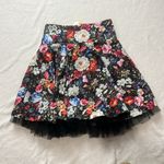 Kapukino Floral Black Skirt with Tulle Hem Size M Pink Size M Photo 7