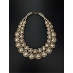 Vintage Women’s Chunky Metallic Beaded Silver Tone Statement Collar‎ Necklace Photo 1