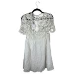 ZARA  White Crochet Lace Gauzy Babydoll Mini Dress Size XS NEW with Tags Photo 7