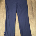 Chico's Elastic Waist Pull On Dress Pants Size 3 Tall Long - XL 16/18 Navy Blue Photo 0