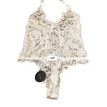 Lulus  NWT Unforgettable Romance Lace Halter Bodysuit M White Sheer Lingerie Photo 6