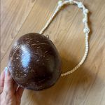 Sol de Janeiro Coconut Shell Bag with White Rope Handle Brown Photo 2